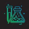 Chemical flask icon design vector